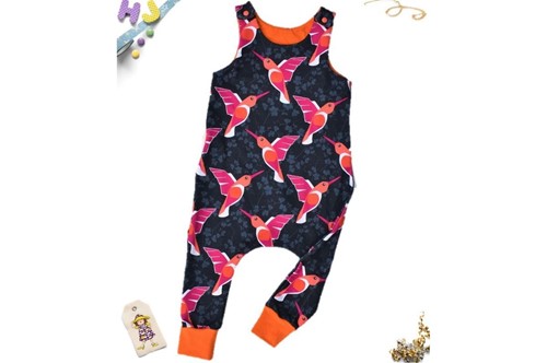 Buy Age 4-5 Harem Romper Hummingbirds (French Terry) now using this page